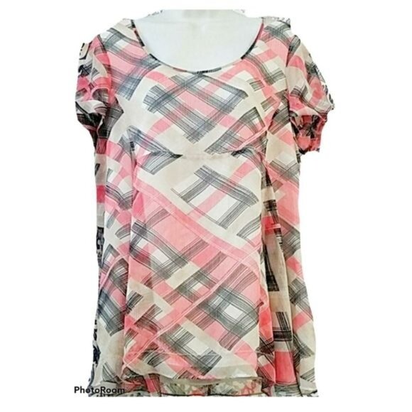 Ellen Tracy Top Shirt Blouse Short Sleeves Women's WOMAN'S Size Medium - Picture 3 of 10